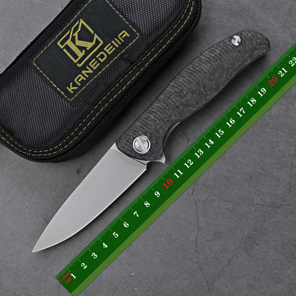 Kanedeiia F3 Flipper Folding Knife K110 Blade Titanium+Carbon fiber Handle Outdoor Camping Hunting Kitchen Survive EDC Tools