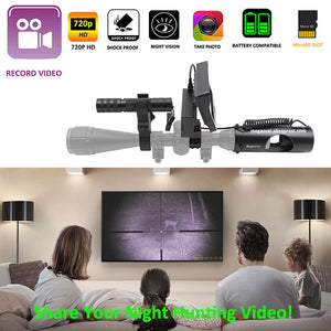 Night Vision 720p Video Recording Camera VCR Scopes Optics Sight 850nm Infrared Laser Flashlight LCD Monitor