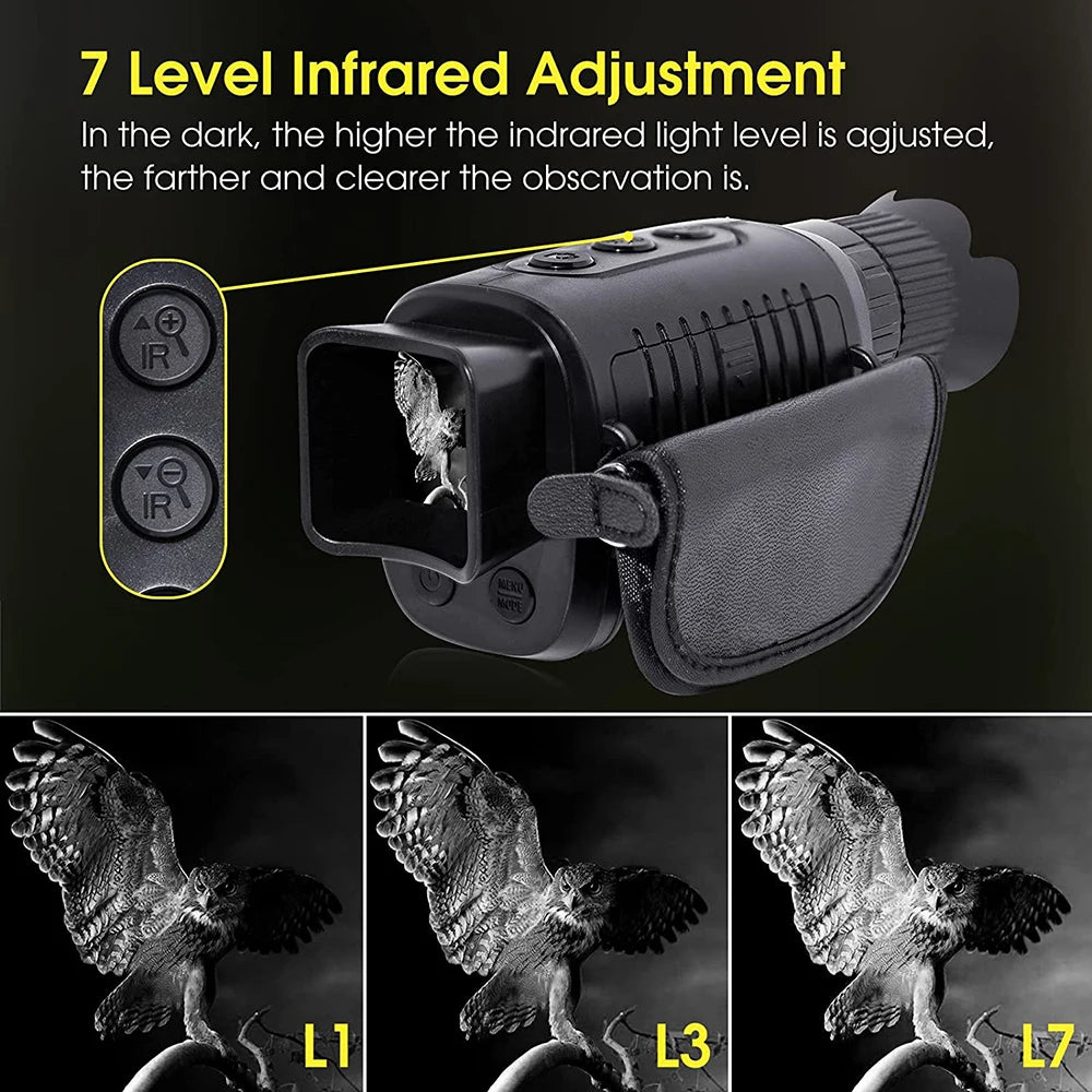 Monocular Night Vision Device 1080P HD Infrared 5x Digital Zoom Hunting Telescope Outdoor Day Night Dual Use 100% Darkness 300m