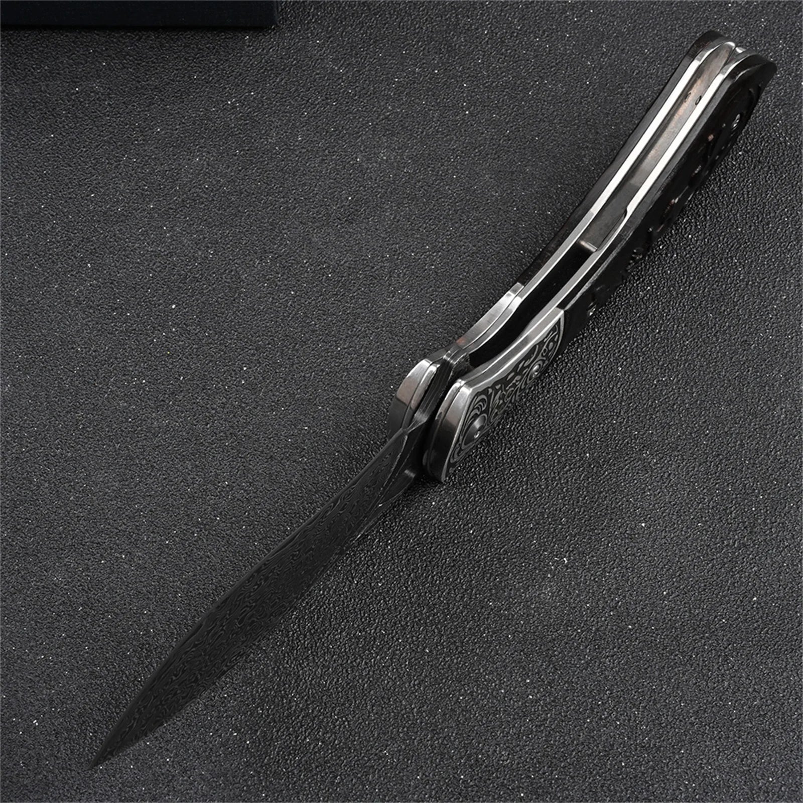 Flipper Zero Folding Damascus Pocket Knife for Men Military Tactical Knives Outdoor Survival Hunting EDC Self Defense Jackknife