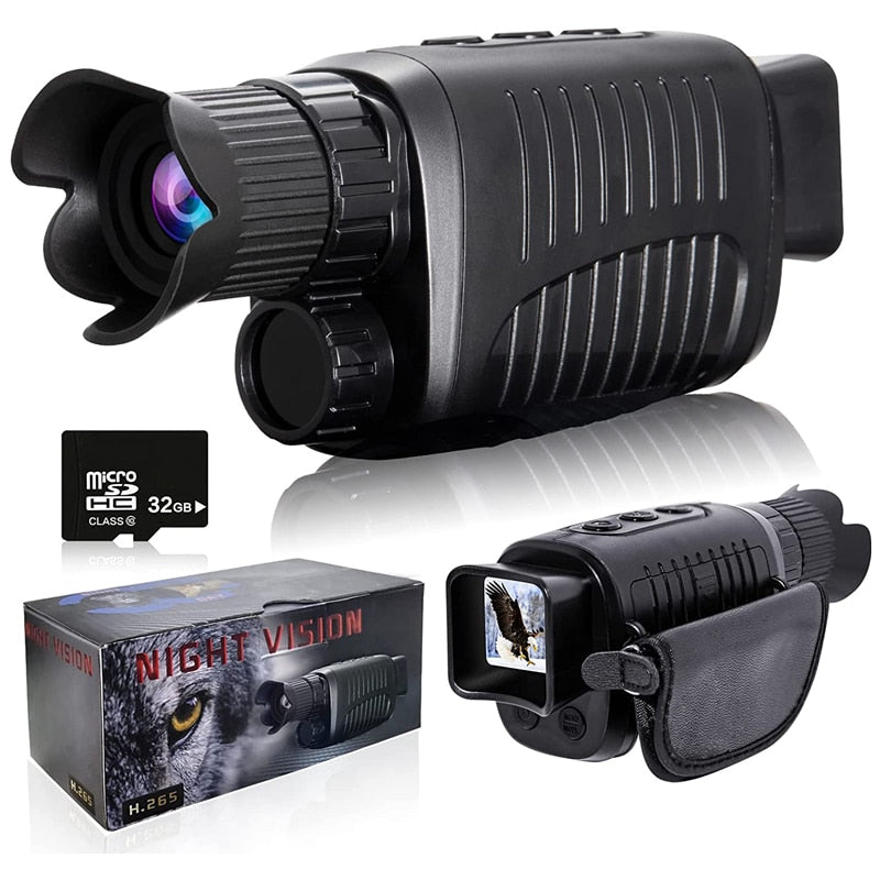 Monocular Night Vision Device 1080P HD Infrared 5x Digital Zoom Hunting Telescope Outdoor Day Night Dual Use 100% Darkness 300m