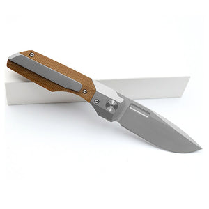 Smke Knives Synapse Flipper M390 Blade Micarta + Titanium Handle Pocket Folding Knife