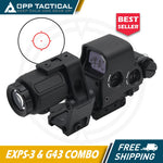 Holy Warrior EXPS3 Holographic Red Dot Sight with G43 3X Magnifier with Fast Optic Riser and FTC Mount Combo with Full Markings