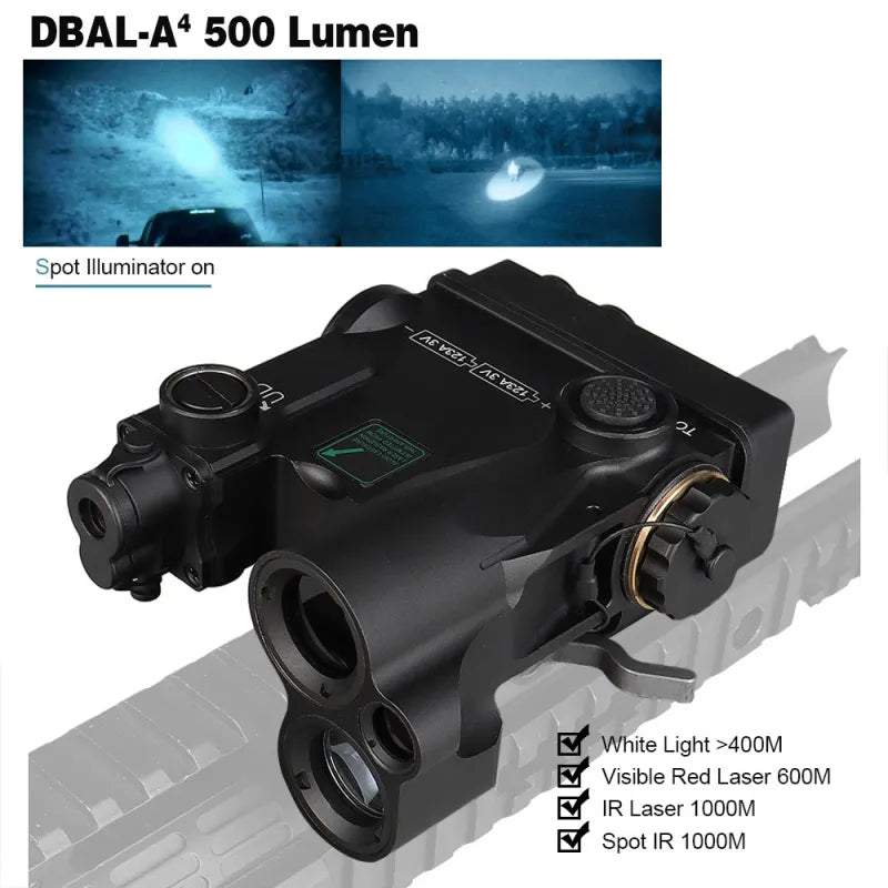 DBAL-A4 LASER Dbal A4 Dual Beam Aiming Laser With Visible/Infrared Laser/infrared spot/Flood Illuminator/tactical light