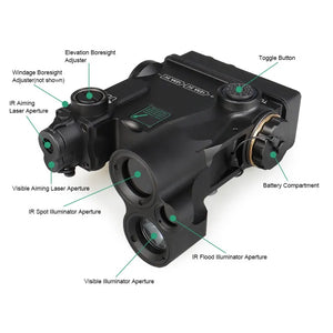 DBAL-A4 LASER Dbal A4 Dual Beam Aiming Laser With Visible/Infrared Laser/infrared spot/Flood Illuminator/tactical light