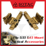 SOTAC CNC Metal Flip Mount for G33 G43 3X Magnifier and Red Dot Scope Sight Accessories