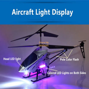 80CM Big Alloy Remote Control Helicopter Model Dual Flexible Propeller Anti-Crash LED Colorful Light Electric RC Helicopter Toy