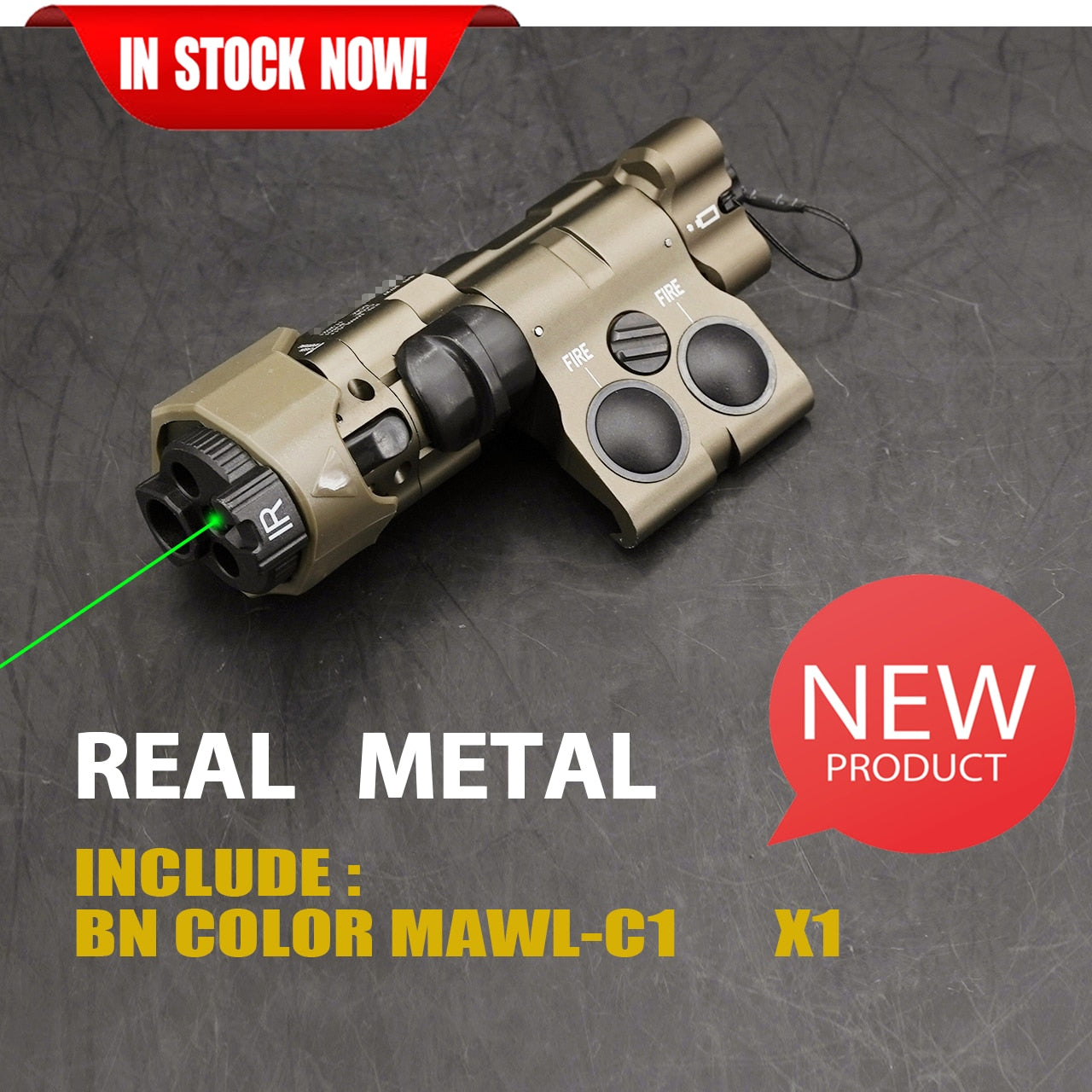 2024 New Real Metal CNC MAWL-C1+ Tactical Laser Upgraded Version  Replica For Airsoft IR / Visible Aiming With EC2