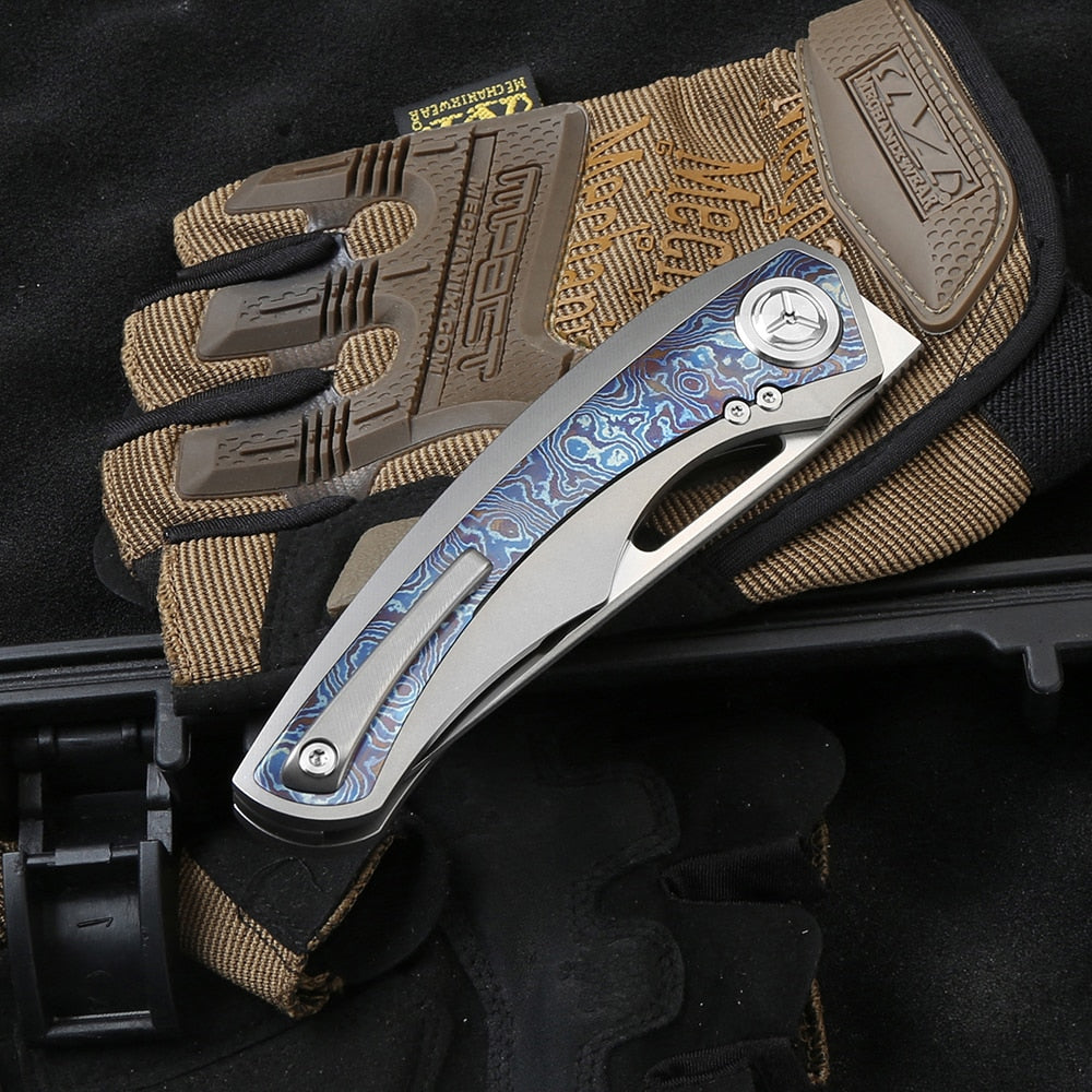 TWOSUN TS186 M390 Blade Titanium Handle Folding Pocket Knife