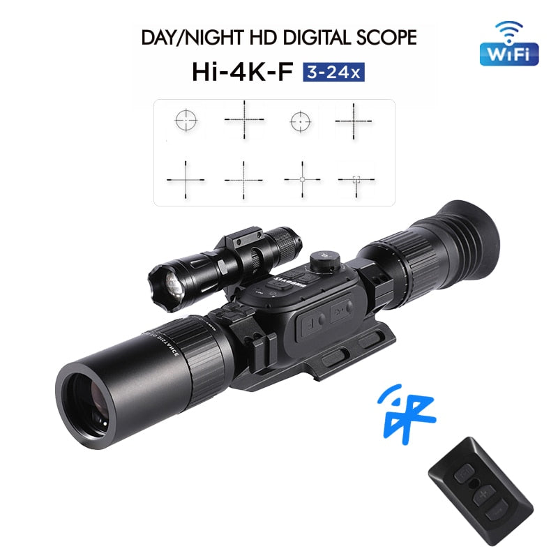 New Ultra 4K Digital Night Vision Scope HD Sony Sensor 4 Cores 3-24X Tactical Sight Smart Night Vision