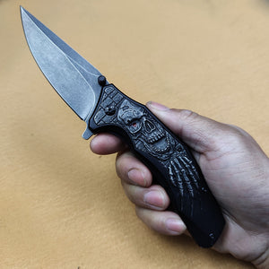 Skull Engrave TYS-591 Folding Pocket Knife
