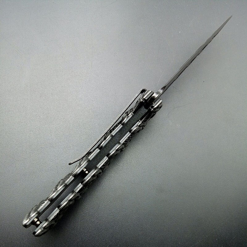 3D Stonewash Stainless Steel Folding Pocket Knife