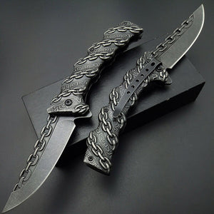 3D Stonewash Stainless Steel Folding Pocket Knife
