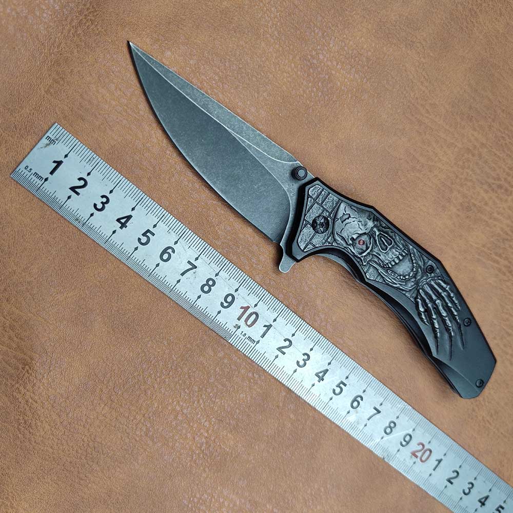 Skull Engrave TYS-591 Folding Pocket Knife