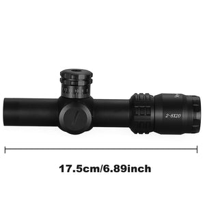 2-8x20 Red Green Illuminated Reticle Tactical Optical Sight Scope with Lock Sniper