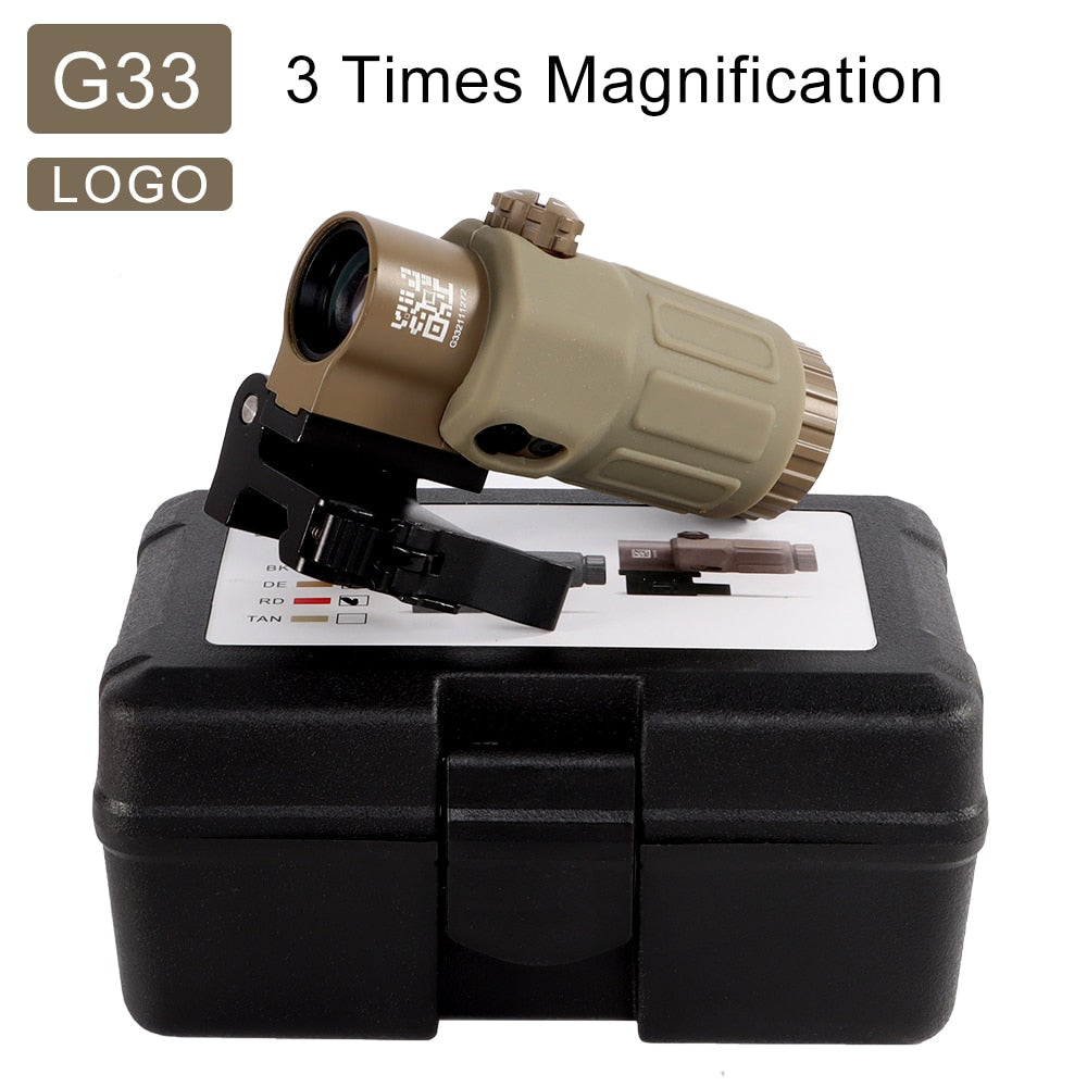 G33 G43 Sight 3X Magnifier G43 G33 Scope With Switch Quick Detachable QD Mount Apply Red Dot 558