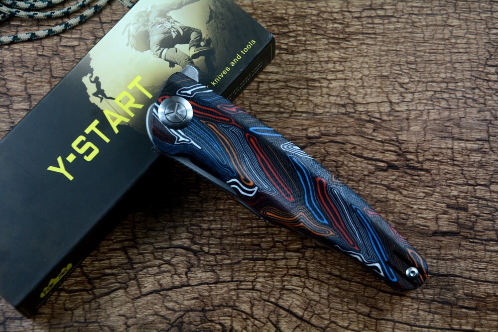 TwoSun D2 Steel Blade Colorful G10 Handle Folding Pocket Knife LK5031Da