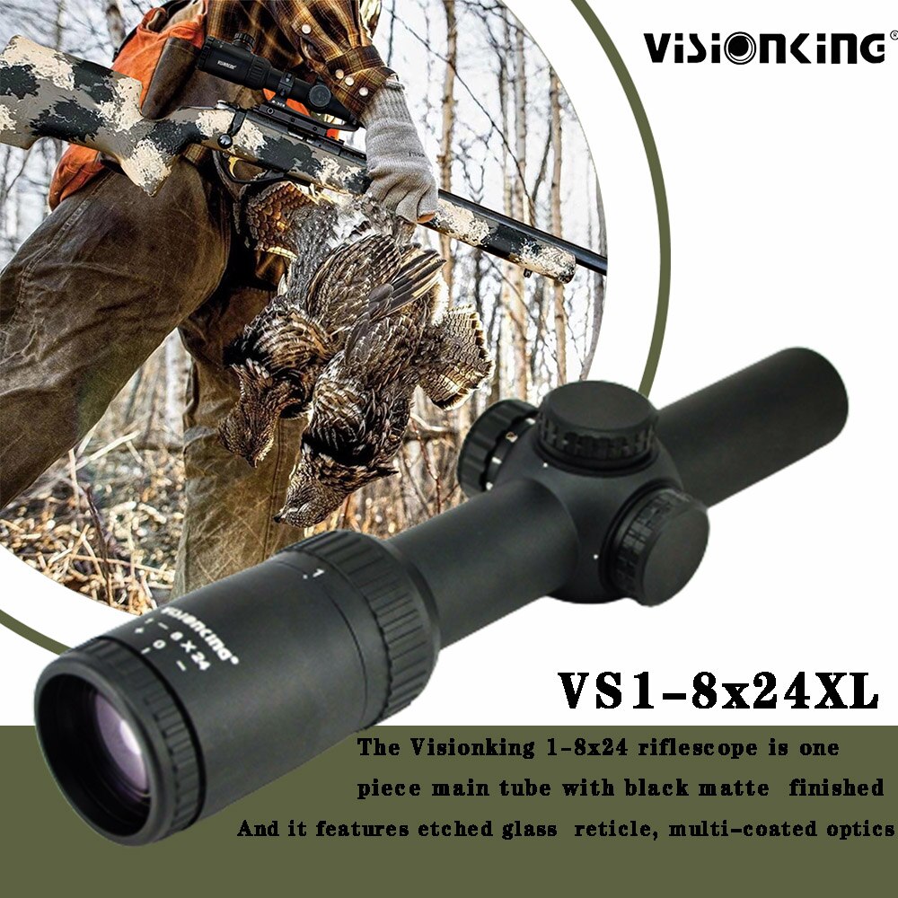 Visionking 1-8x24 HD Shooting Sight Rifle Scope Military Tactical Hunting 30mm