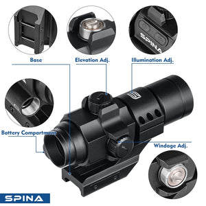 SPINA 1X Red Dot Scope Waterproof IPx7 Optics Holographic Reflex Sight
