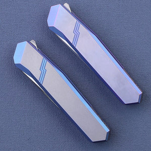 Original Diamond Without Screws Damascus Steel Titanium Alloy Blue Handle M390 Pocket Knife