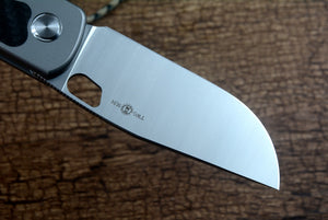 TwoSun TS396 Drop Point D2 Steel Blade Carbon Fiber Titanium Color Handle Folding Pocket Knife