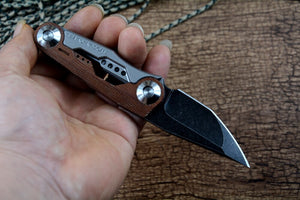 TWOSUN Folding Pocket Knives D2 Black Blade Ceramic Ball Bearing Washer Titanium Handle TS143