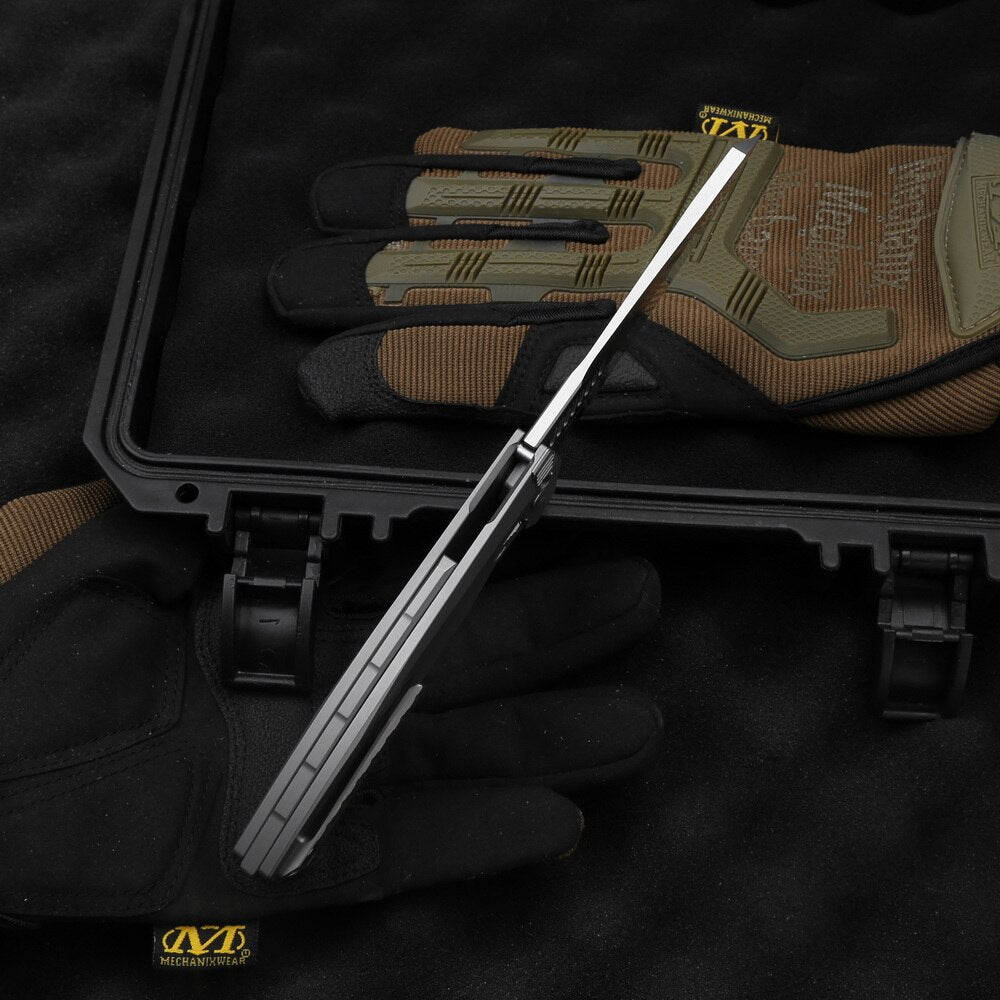 TWOSUN TS88 M390 Blade Flipper Titanium Handle Folding Pocket Knife