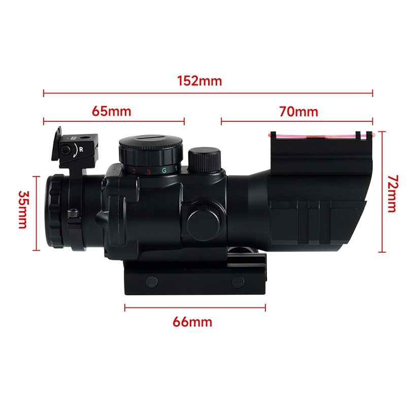 ACOG 4x32  20mm Dovetail Reflex Optics Scope Fiber Sight Magnifier