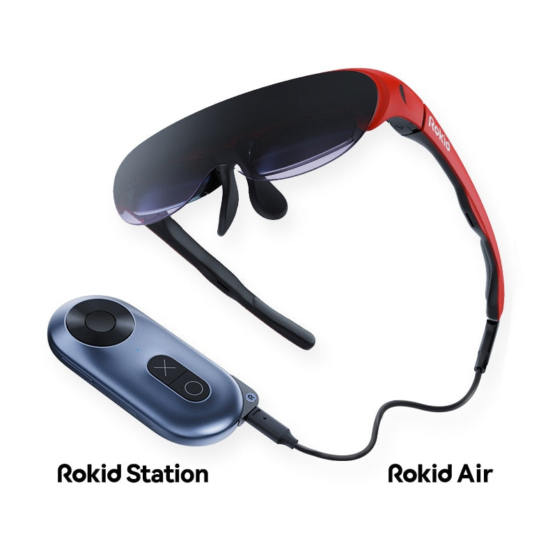 Rokid Air AR Smart Glasses Non-VR Glasses Foldable Home Game Viewing Device with 1080P OLED Dual Display, 43°FoV, 55PPD