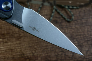 TWOSUN D2 Folding Knives Titanium Blue Micarta Handle Fast Open EDC Blade Tool TS171
