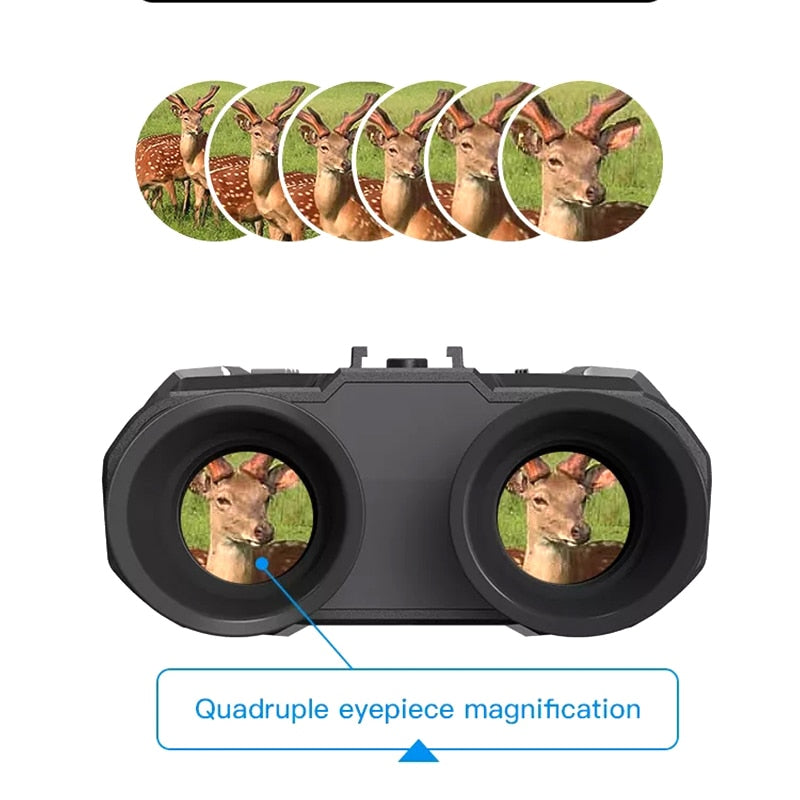 New Helmet Night Vision Binoculars Goggles with Naked-eye 3D Display Dual Screen 4 Color Image Mode 200m View Range in Darkness