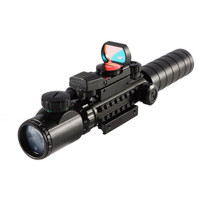 3-9X32 EGC Tactical Optic Red Green Illuminated Riflescope Holographic Reflex 4 Reticle Dot Combo