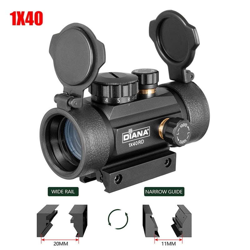 Hunting Holographic 1x40 Red Green Dot Sight Airsoft Dot Sight Scope 11mm 20mm Rail Mount Collimator Sight