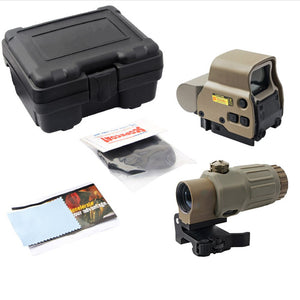 558 G43 G33 Holographic Collimator Sight Red Dot Scope 3X Magnifier Quick Detachable