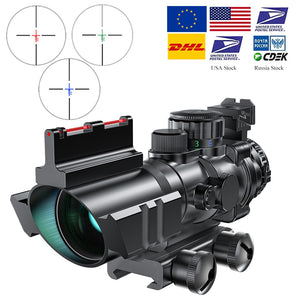 4x32 Acog 20mm Dovetail Reflex Optics Scope Sight with Sniper Magnifier