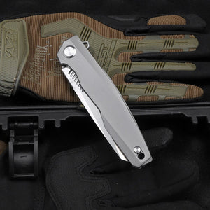 TWOSUN TS88 M390 Blade Flipper Titanium Handle Folding Pocket Knife
