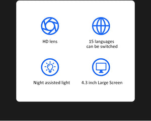 Night Vision HD 1080P 4.3 Inch Display Siamese Video Cameras Infrared Illuminator Optical